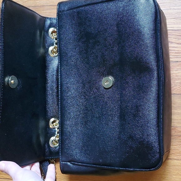Anne klein large black shoulder crossbody bag chain‎ handle nwot - Picture 6 of 10